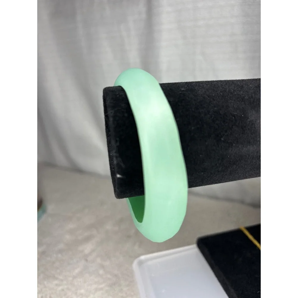 Mint Green Bangle‎ Bracelet Round Domed Jade Resin Stacking Fashion Jewelry